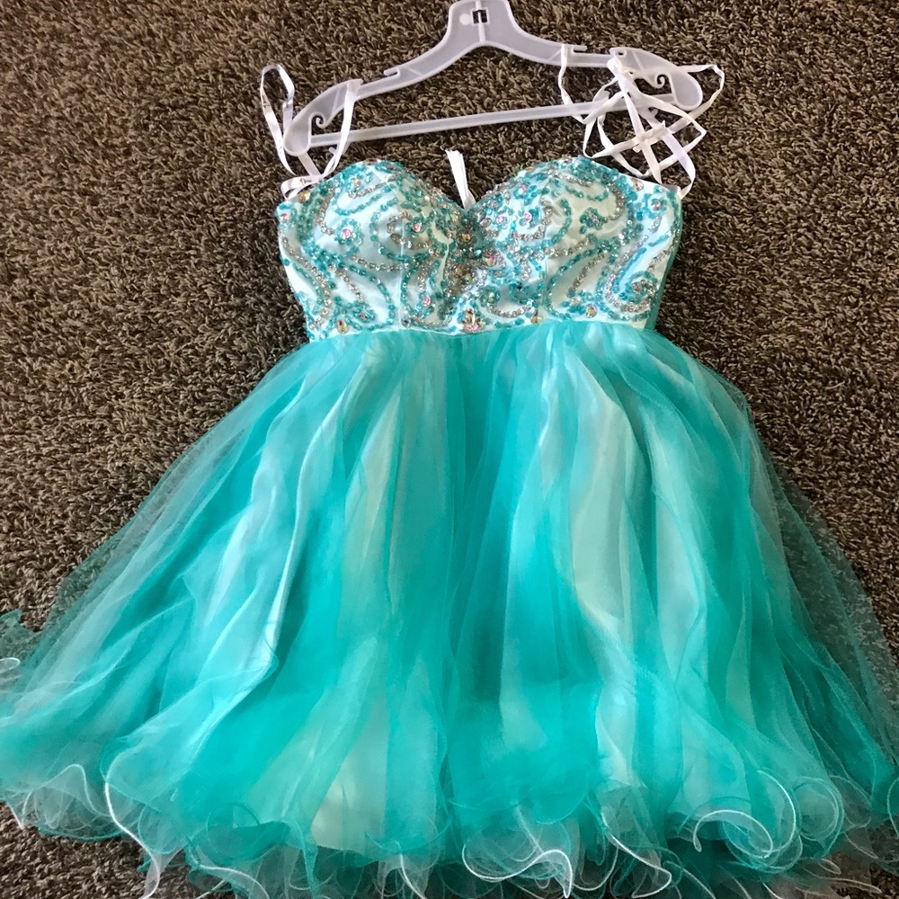 A corset back dress
